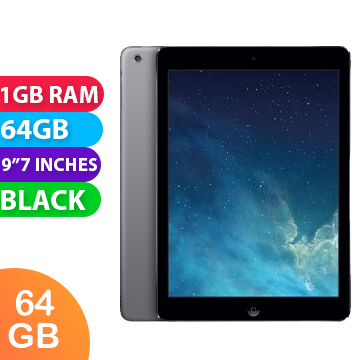 Apple iPad AIR Cellular Australian Stock (64GB, Black) - Grade (Excellent)
