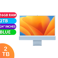 Apple iMac 2021 (M1, 16GB RAM, 2TB, 8 Core GPU, Blue, 24inc) - Refurbished (Excellent)