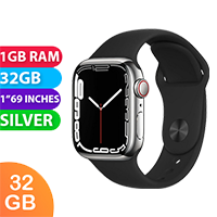 Apple Watch Series 7 (41MM, Silver, Cellular, Stainless) Australian Stock - Refurbished (Excellent)