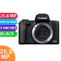 New Canon EOS M50 Mark II Mirrorless Digital Camera Body Only Black (FREE INSURANCE + 1 YEAR AUSTRALIAN WARRANTY)