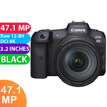 New Canon EOS R5 Kit (RF 24-105mm F/4L) Camera (With Adapter) (FREE INSURANCE + 1 YEAR AUSTRALIAN WARRANTY)