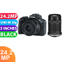 New Canon EOS R50 Mirrorless Camera with 18-45mm and 55-210mm Lenses (Black) (FREE INSURANCE + 1 YEAR AUSTRALIAN WARRANTY)