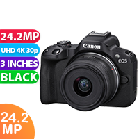 New Canon EOS R50 Mirrorless Camera with 18-45mm Lens (Black) (FREE INSURANCE + 1 YEAR AUSTRALIAN WARRANTY)