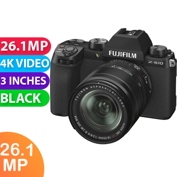 New FUJIFILM X-S10 Mirrorless Digital Camera with 18-55mm Lens (FREE INSURANCE + 1 YEAR AUSTRALIAN WARRANTY)