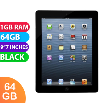 Apple iPad 3 Wifi + Cellular (64GB, Black) - Grade (Excellent)