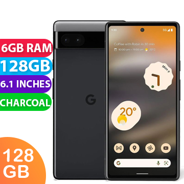 New Google Pixel 6a 5G 6GB RAM 128GB Charcoal (FREE INSURANCE + 1 YEAR  AUSTRALIAN WARRANTY)