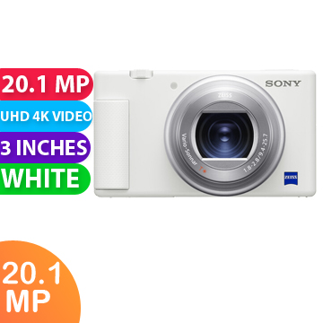 New Sony ZV-1 Digital Camera (White) (FREE INSURANCE + 1 YEAR AUSTRALIAN WARRANTY)