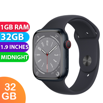 New Apple Watch Series 8 Cellular MNVL3 45mm Midnight (FREE INSURANCE + 1 YEAR AUSTRALIAN WARRANTY)