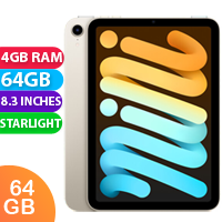 Apple iPad Mini 6 (64GB, Starlight) - As New