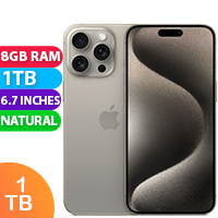 New Apple iPhone 15 Pro Max 8GB RAM 1TB Natural Titanium (1 YEAR AU WARRANTY + PRIORITY DELIVERY)