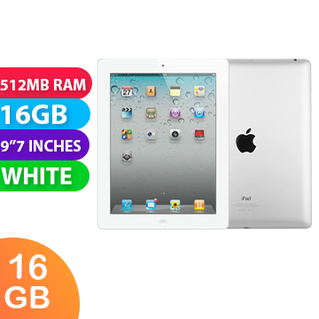Apple iPad 2 Wifi + Cellular (16GB, White) - Grade (Excellent)