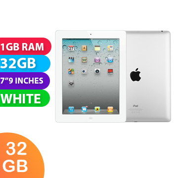 Apple iPad 2 Wifi + Cellular (32GB, White) - Grade (Excellent)